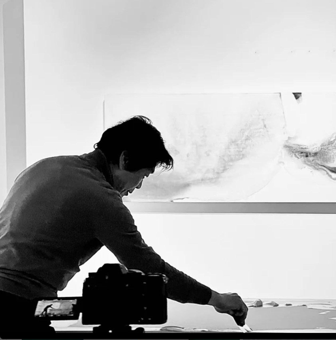 임종엽 작가의 작업 모습